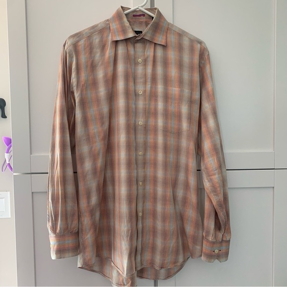 Paul Smith London Button Down shirt Gingham size 15.5/39 - Picture 3 of 10